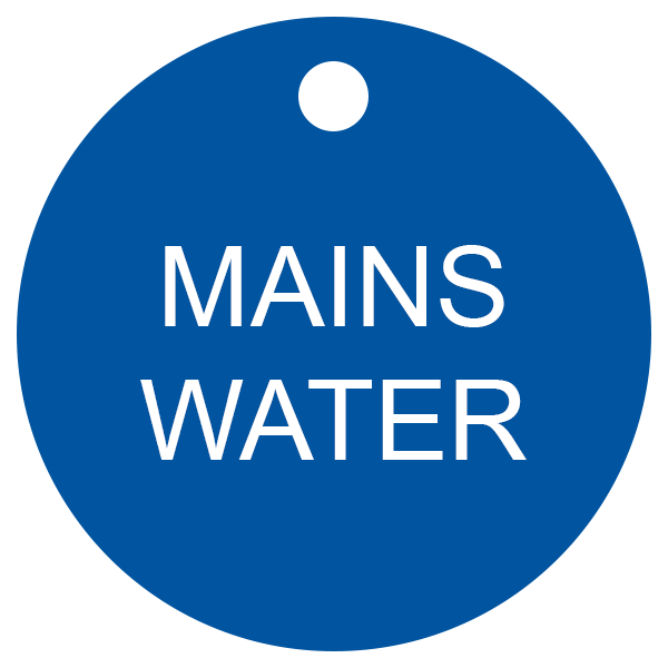 Mains Water Valve Tag
