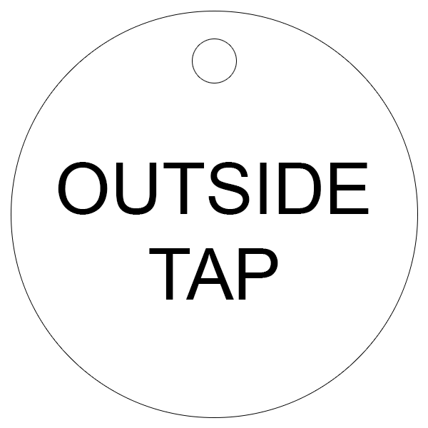 Outside tap Valve Tag